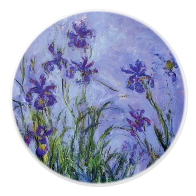 Pomo De Cerámica Lilac Irises Monet Bella Artes (Anverso)