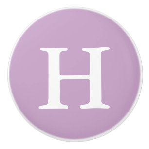 Pomo De Cerámica Lilac Monogrammed
