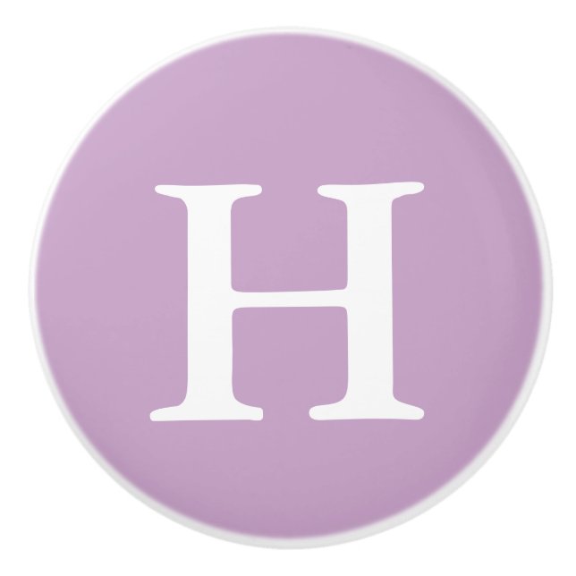 Pomo De Cerámica Lilac Monogrammed (Anverso)
