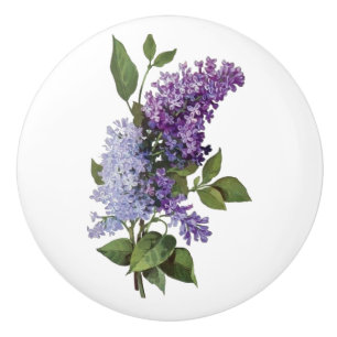 Pomo De Cerámica Lilacs frescos - Decoración de la casa rural franc