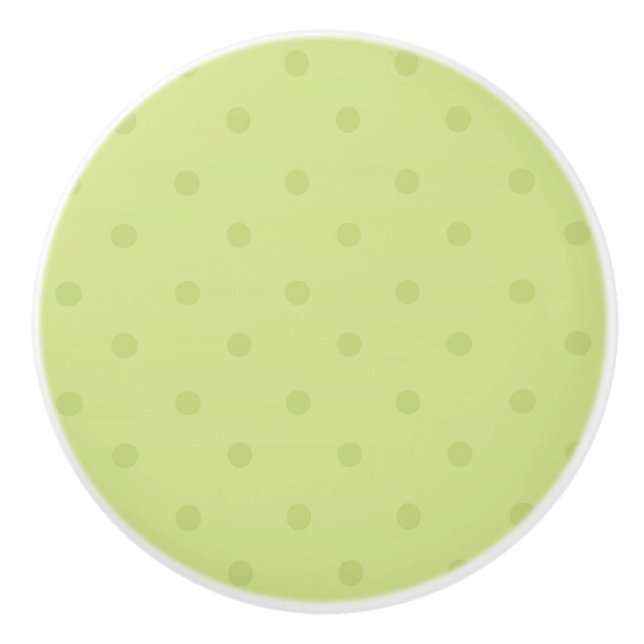 Pomo De Cerámica Lime Spring Green Polka Dot Dresser Gabinete Knobs (Anverso)