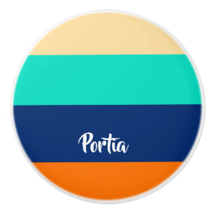Pomo De Cerámica Líneas multicolores con patrones