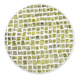 Pomo De Cerámica Líneas verdes