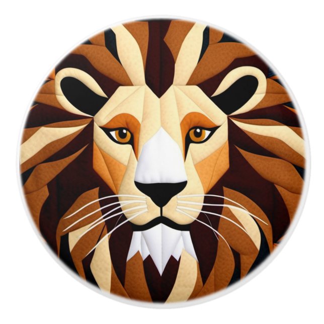 Pomo De Cerámica Lion Quilt (Anverso)