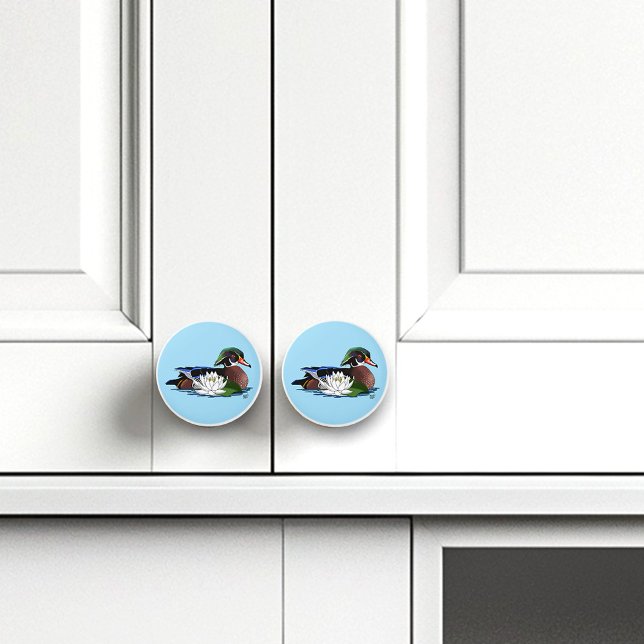 Pomo De Cerámica Lirio de agua de pato de madera (Subido por el creador)