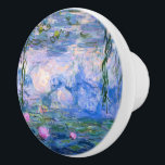 Pomo De Cerámica Lirios de agua<br><div class="desc">. Los lirios de agua son series sobre de 200 pinturas al óleo de Claude Monet impresionista francés. Esta pintura,  terminada en 1919,  ofrece sombras del azul y del rosa.</div>
