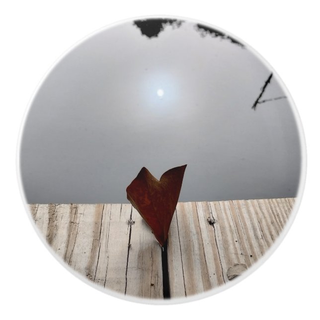 Pomo De Cerámica Little Lake Heart Love Leaf (Anverso)