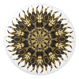 Pomo De Cerámica Llama del Sol Dorado