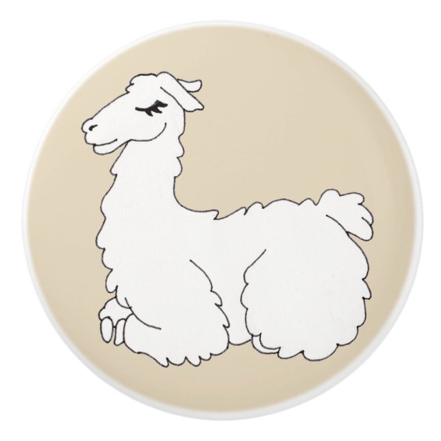 Pomo De Cerámica Llama y taupe a la moda (Anverso)