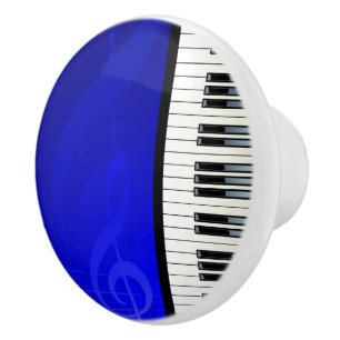 Pomo De Cerámica Llaves del piano con las notas musicales del