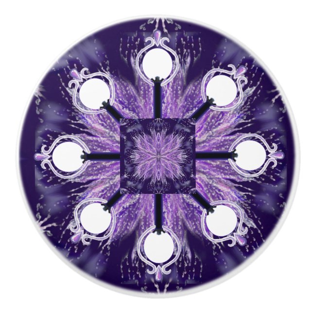 Pomo De Cerámica Lluvia púrpura Tejido cerámico (Anverso)