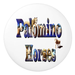 Pomo De Cerámica Logo de la imagen de los caballos de Palomino,