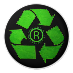 Pomo De Cerámica Logo de reciclaje de Shirley Taylor