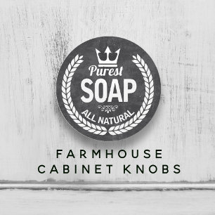 Pomo De Cerámica Logotipo de jabón vintage en cerámica de baño Wrea