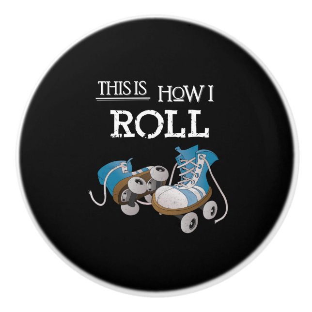 Pomo De Cerámica los años 70 éste es cómo ruedo el patín de ruedas (Anverso)