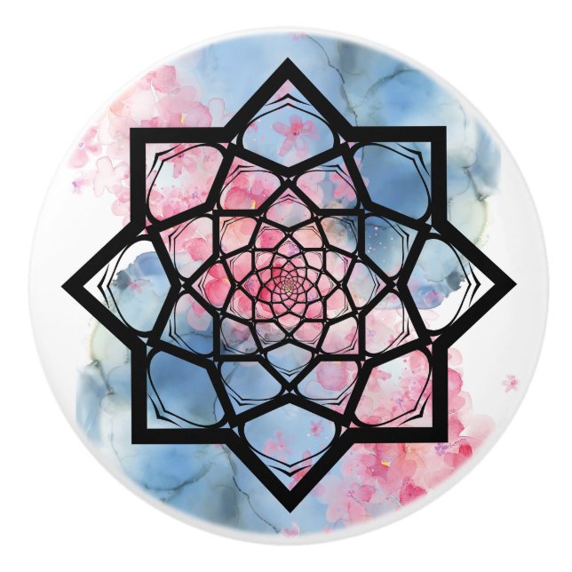 Pomo De Cerámica Lotus Mandala (Anverso)
