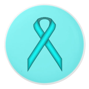 Pomo De Cerámica Lt Blue/Verde azulada Standard Ribbon por Kenneth