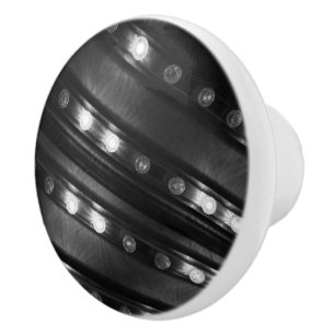 Pomo De Cerámica Luces Twinkle en blanco y negro