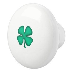 Pomo De Cerámica Lucky 4 Leaf Irish Clover cerámica knob