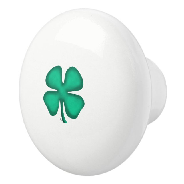 Pomo De Cerámica Lucky 4 Leaf Irish Clover cerámica knob (Derecha)