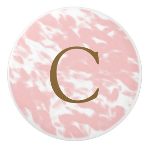 Pomo De Cerámica Lugares modernos de glamour rosa y blanco chic ele