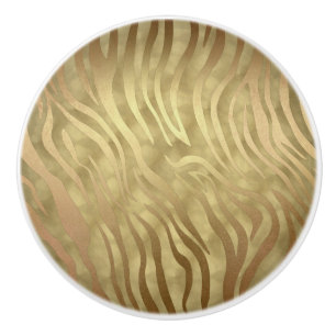 Pomo De Cerámica Lujo dorado lujoso safari de cebra en la jungla gl