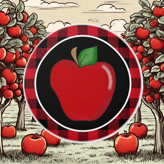 Pomo De Cerámica Lumberjack plaid Country cocina manzana (Subido por el creador)