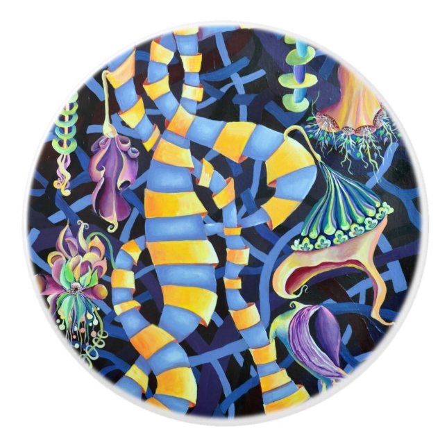 Pomo De Cerámica Luminescencia Orquídeas de acuarela (Anverso)