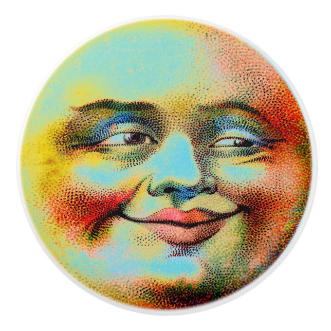 Pomo De Cerámica Luna Azul (Anverso)