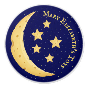 Pomo De Cerámica Luna de queso y estrellas celestes personalizados