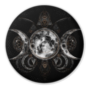Pomo De Cerámica Luna Triple - Diosa Triple