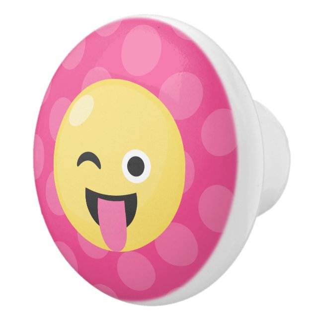 Pomo De Cerámica Lunares tontos de la emoji (Derecha)