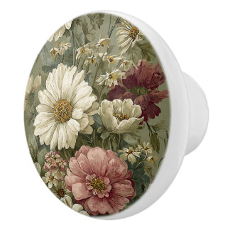 Pomo De Cerámica Luxury Vintage British Classic Countryside Floral