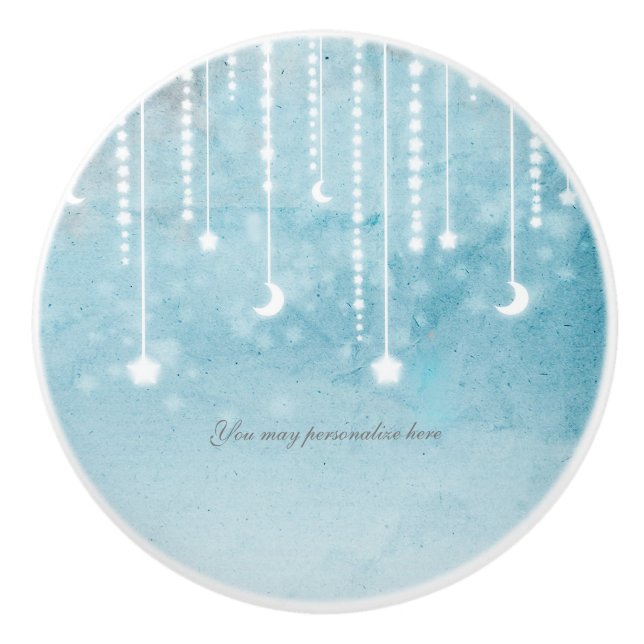 Pomo De Cerámica Luz de luna y estrellas celestes colgantes (Anverso)