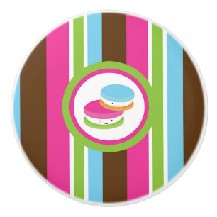 Pomo De Cerámica Macarrones De Colores Divertidos De La Panadería