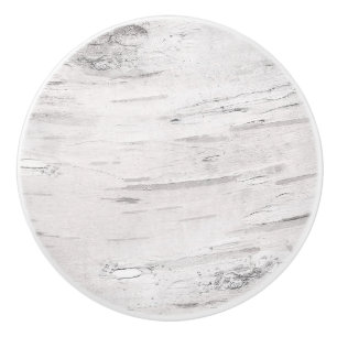 Pomo De Cerámica Madera de Abedul Blanco Granero Rústico Campestre