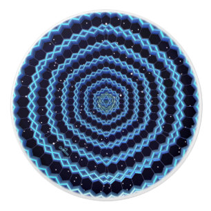 Pomo De Cerámica Magen David Y Diamantes