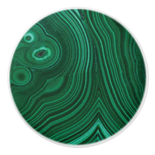 Pomo De Cerámica Malaquita de gema verde