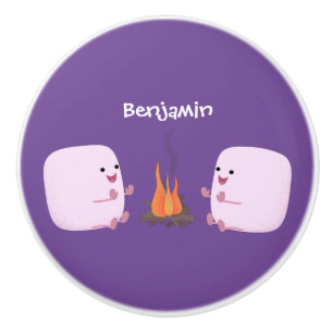 Pomo De Cerámica Malvaviscos rosados por personalizado de bomberos 