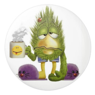 Pomo De Cerámica Mañana del café de la cocina