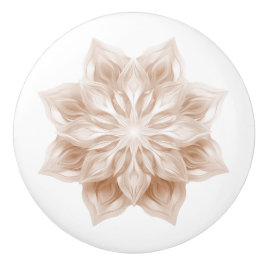 Pomo De Cerámica Mándala Beige Brillante 3D