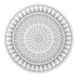 Pomo De Cerámica Mandala blanca gris moderna
