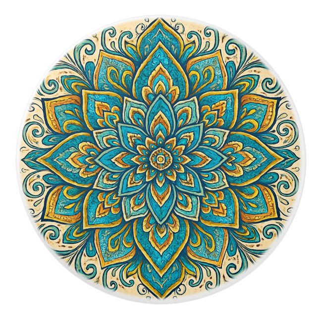 Pomo De Cerámica Mandala del Sudoeste (Anverso)