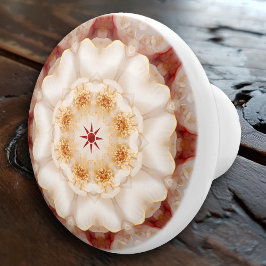 Pomo De Cerámica Mandalá Floral Elegante Calidoscopio
