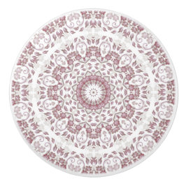Pomo De Cerámica Mándala Floral Rosa Polvoriento