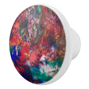 Pomo De Cerámica Mango de acento de arcoiris del botón de la puerta
