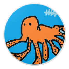 Pomo De Cerámica Mango de Pulpo para Niños