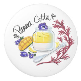 Pomo De Cerámica Mango Violeta Panna Cotta 