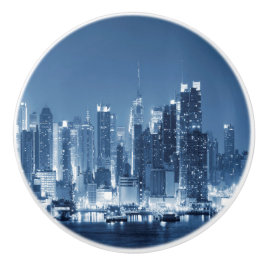 Pomo De Cerámica Manhattan Panoramic Night Skyline New York City