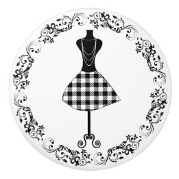 Pomo De Cerámica Maniquí de vestido con torso de costura en blanco